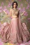 Buy_Show Shaa_Pink Lehenga Satin Organza Blouse And Dupatta Net Evening Blush Bridal Set_at_Aza_Fashions
