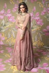 Show Shaa_Pink Lehenga Satin Organza Blouse And Dupatta Net Evening Blush Bridal Set_Online_at_Aza_Fashions
