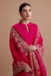 Sureena Chowdhri_Pink Silk Chanderi Kurta Palazzo Set_Online_at_Aza_Fashions