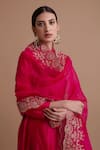 Shop_Sureena Chowdhri_Pink Silk Chanderi Kurta Palazzo Set_Online_at_Aza_Fashions