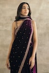 Sureena Chowdhri_Purple Silk Velvet Saree With Blouse_Online_at_Aza_Fashions