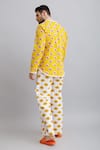 Shop_Nautanky_Yellow 100% Fine Cotton Printed Daisy Shirt And Trouser Set  _at_Aza_Fashions