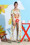 Buy_Nautanky_White Shirt-100% Cotton And Bikini-neoprene Printed Bikini Set With  _at_Aza_Fashions