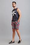 Buy_Nautanky_Grey Neoprene Printed Champa Sando And Shorts Set  _Online_at_Aza_Fashions