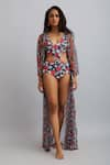 Shop_Nautanky_Grey Monokini- Neoprene Printed Hibiscus Cape Open With  _Online_at_Aza_Fashions