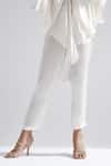 Buy_Echostudio_White Silk Plain Straight Fit Pant  _Online_at_Aza_Fashions