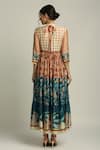 Shop_Soup by Sougat Paul_Blue Cotton Silk Floral Print Dress With Belt_at_Aza_Fashions