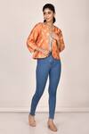 Buy_Samyukta Singhania_Orange Polyester Viscose Front Open Jacket_at_Aza_Fashions