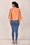 Shop_Samyukta Singhania_Orange Polyester Viscose Front Open Jacket_at_Aza_Fashions