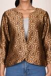 Samyukta Singhania_Brown Front Open Jacket _at_Aza_Fashions