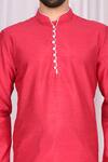 Shop_Samyukta Singhania_Pink Dupion Silk Full Sleeves Kurta And Churidar Set_Online_at_Aza_Fashions