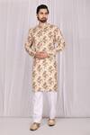 Buy_Samyukta Singhania_Multi Color Cotton Printed Floral Motifs Kurta And Pant Set For Men_at_Aza_Fashions