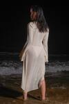 Shop_Therealb_White 100% Cotton V Neck Beach Asymmetric Dress _at_Aza_Fashions