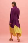 Shop_TheRealB_Purple 100% Polyester Plain Tie-up Pansy Satin Collared Blouse _at_Aza_Fashions