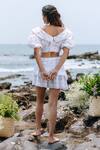 Shop_Kranberra_White Cotton Nadia Checkered Skirt_at_Aza_Fashions