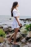 Buy_Kranberra_White Cotton Nadia Checkered Skirt_Online_at_Aza_Fashions