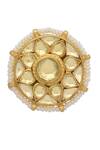 Shop_MAISARA JEWELRY_Gold Plated Stones, Pearls Kundan Ring _at_Aza_Fashions