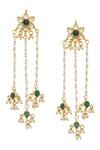 Buy_MAISARA JEWELRY_Gold Plated Stones, Pearls Kundan Dangler Earrings _at_Aza_Fashions