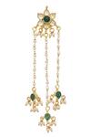 Shop_MAISARA JEWELRY_Gold Plated Stones, Pearls Kundan Dangler Earrings _at_Aza_Fashions