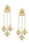Buy_MAISARA JEWELRY_Gold Plated Stones, Pearls Kundan Dangler Earrings _at_Aza_Fashions