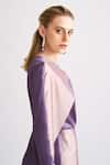 Shop_Notebook_Purple Satin Plain V Neck Gigi Colourblock Overlap Dress _Online_at_Aza_Fashions