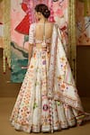 Buy_Mayyur Girotra Couture_White Silk Printed Gota Leaf Neck Shubhra Bridal Lehenga Set  _Online_at_Aza_Fashions