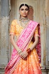 Buy_Mayyur Girotra Couture_Orange Silk Printed And Embroidered Bandhani Nigar Lehenga Set  _Online_at_Aza_Fashions