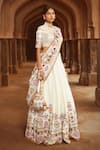 Buy_Mayyur Girotra Couture_White Silk Embroidered Zari Round Kafoori Bridal Lehenga Set  _at_Aza_Fashions