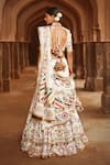 Shop_Mayyur Girotra Couture_White Silk Embroidered Zari Round Kafoori Bridal Lehenga Set  _at_Aza_Fashions