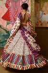 Shop_Mayyur Girotra Couture_White Silk Printed Geometric Round Sarmaya Lehenga Set  _at_Aza_Fashions