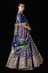 Mayyur Girotra Couture_Blue Silk Printed Antique Scoop Neck Parikrama Patola Lehenga Set  _Online_at_Aza_Fashions