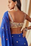 Shop_Tamanna Punjabi Kapoor_Blue Georgette Embroidered Mirror Work Ruffle Saree With Blouse  _at_Aza_Fashions