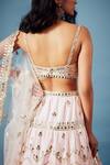 Shop_Tamanna Punjabi Kapoor_Pink Chanderi Mirror Embroidered Lehenga Set_Online_at_Aza_Fashions