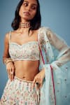 Tamanna Punjabi Kapoor_White Chanderi Mirror Embroidered Lehenga Set_Online_at_Aza_Fashions