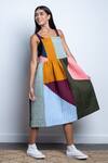 Doodlage_Multi Color Zero Waste Perle Quilted Dress_Online_at_Aza_Fashions