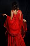 Shop Archana Kochhar Red Chanderi (vegan And Eco Friendly) Mirror, Shimmer Rouge Kurta Sharara Set at Aza Fashions Shop_Archana Kochhar_Red Chanderi (vegan And Eco Friendly) Mirror, Shimmer Rouge Kurta Sharara Set _at_Aza_Fashions