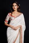 Archana Kochhar_White Saree (vegan And Eco Friendly) Blouse Raw With Embroidered _Online_at_Aza_Fashions