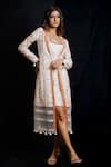 Buy_Archana Kochhar_White Jacket Chanderi (vegan And Eco Friendly), Net Garden Of Colourful & _at_Aza_Fashions