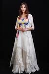 Buy_Archana Kochhar_White Chanderi (vegan And Eco Synchronized Scintillation Palazzo & Jacket Set _at_Aza_Fashions
