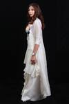 Archana Kochhar_White Chanderi (vegan And Eco Synchronized Scintillation Palazzo & Jacket Set _Online_at_Aza_Fashions