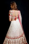Shop_Archana Kochhar_White Lehenga And Blouse Raw Silk Dupatta Net Floral Embroidered Bridal Set _at_Aza_Fashions