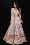 Buy_Archana Kochhar_White Lehenga And Blouse Raw Silk Dupatta Net Printed Shehnaz Bridal Set _at_Aza_Fashions