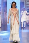 Buy_Archana Kochhar_White Kurta And Jacket Chanderi (vegan & Eco Friendly) Palazzo Set With _at_Aza_Fashions