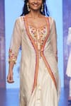 Archana Kochhar_White Kurta And Jacket Chanderi (vegan & Eco Friendly) Palazzo Set With _Online_at_Aza_Fashions