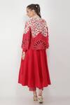 Shop_Jajaabor_Pink Silk Chanderi Embroidery Sequin Round Cape And Anarkali Set _at_Aza_Fashions