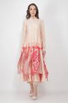 Buy_Jajaabor_Pink Silk Chanderi Anarkali And Pant Set_Online_at_Aza_Fashions