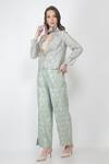 Buy_Jajaabor_Blue Silk Chanderi Jacket And Pant Set_Online_at_Aza_Fashions
