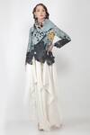 Buy_Jajaabor_Blue Silk Chanderi Jacket_Online_at_Aza_Fashions