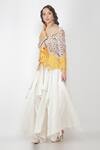 Buy_Jajaabor_Yellow Silk Chanderi Jacket_Online_at_Aza_Fashions