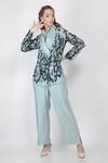 Buy_Jajaabor_Blue Silk Organza Jacket And Jumpsuit Set_Online_at_Aza_Fashions